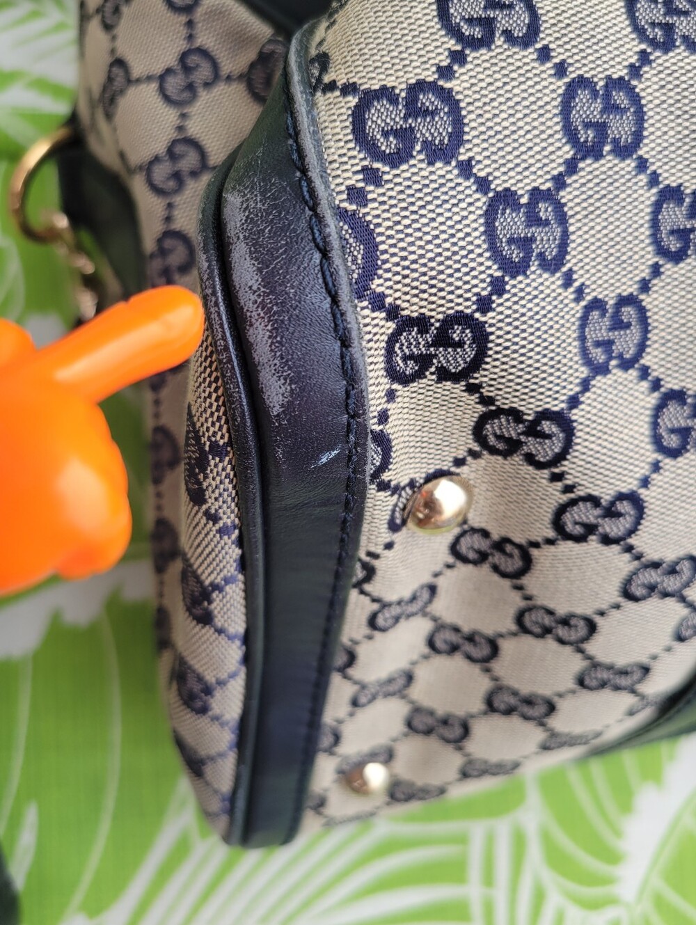 Vintage Gucci GG Canvas Web Joy Boston Blue/Red Boston Bag - Picture 10 of 16